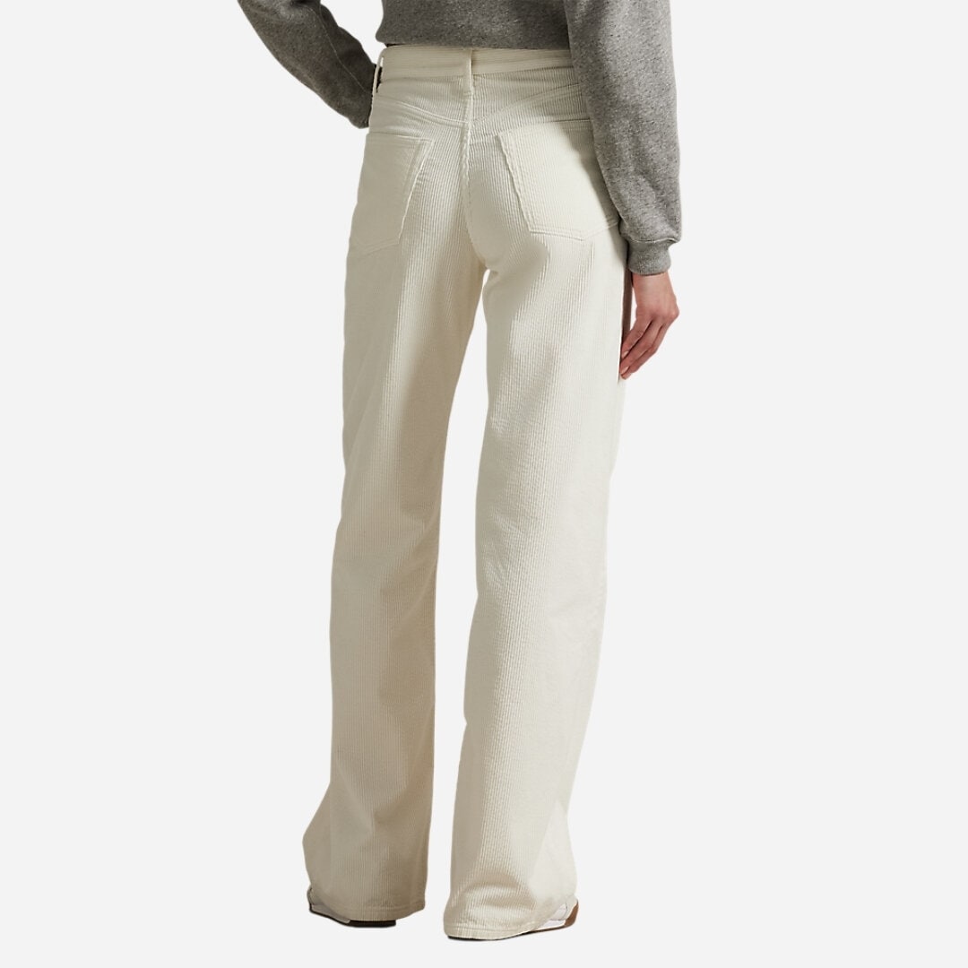Cotton Corduroy Wide-Leg Pant - Warm White