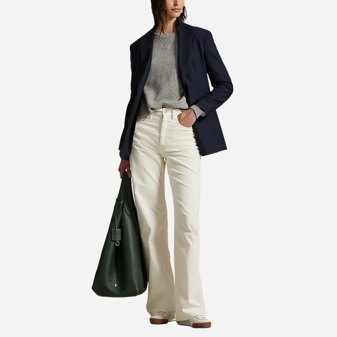 Cotton Corduroy Wide-Leg Pant - Warm White