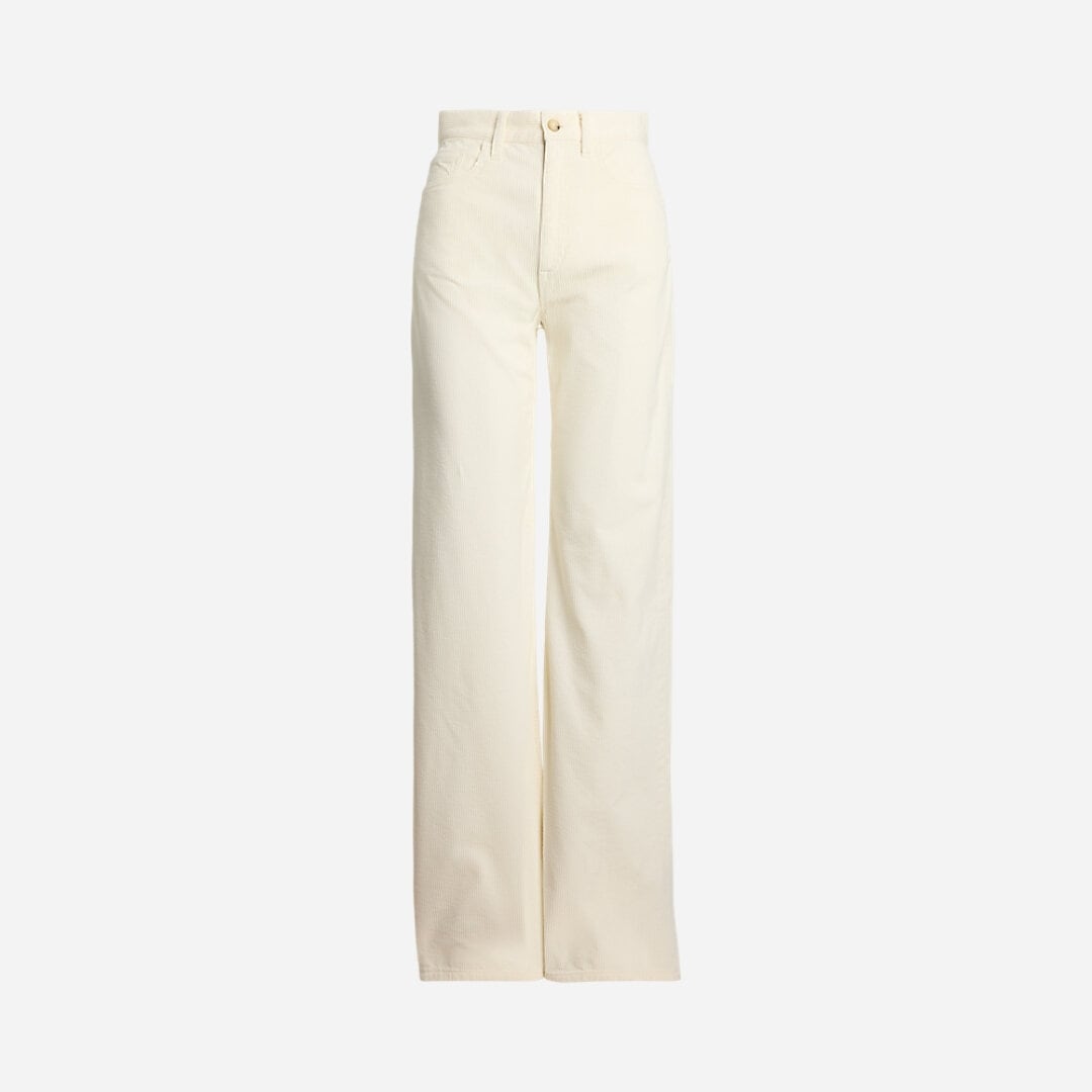 Cotton Corduroy Wide-Leg Pant - Warm White