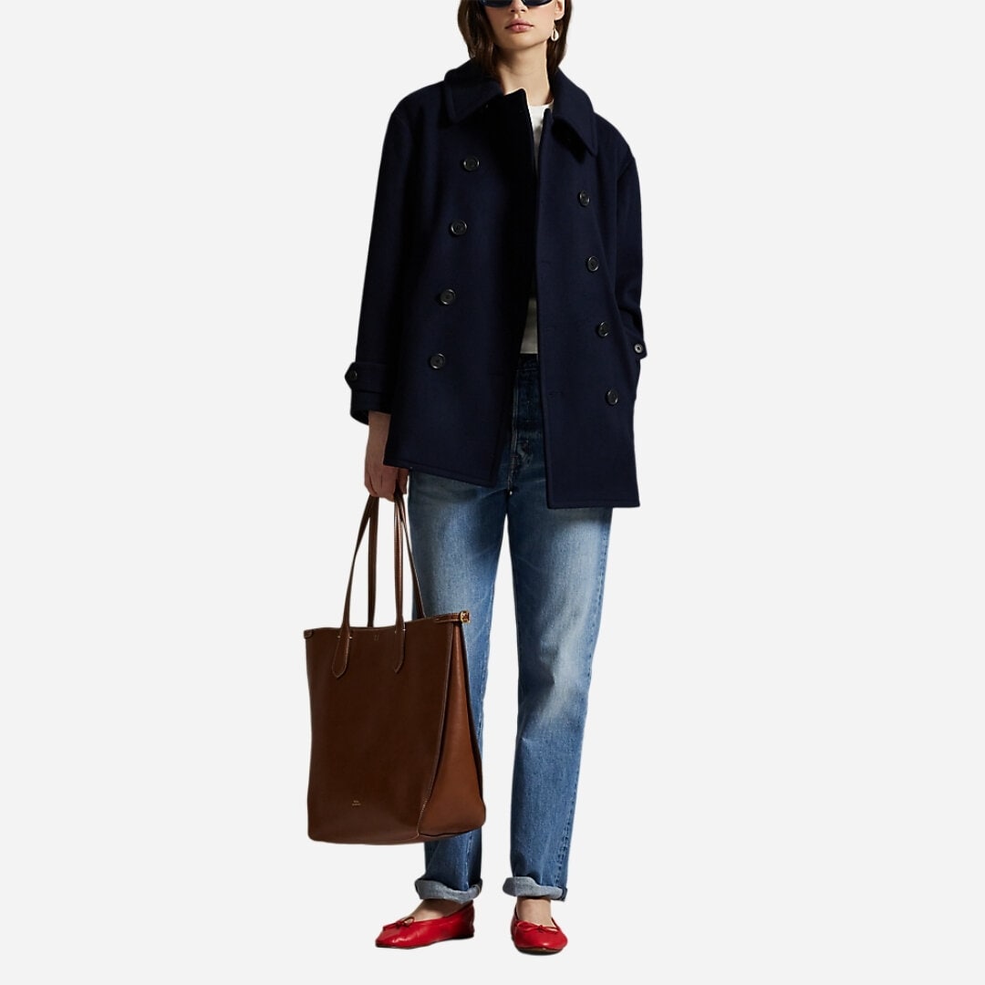 Wool Melton Peacoat - Ink