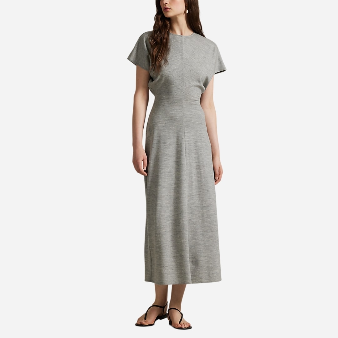 Wool-Blend Dolman Dress - Light Smoke Heather