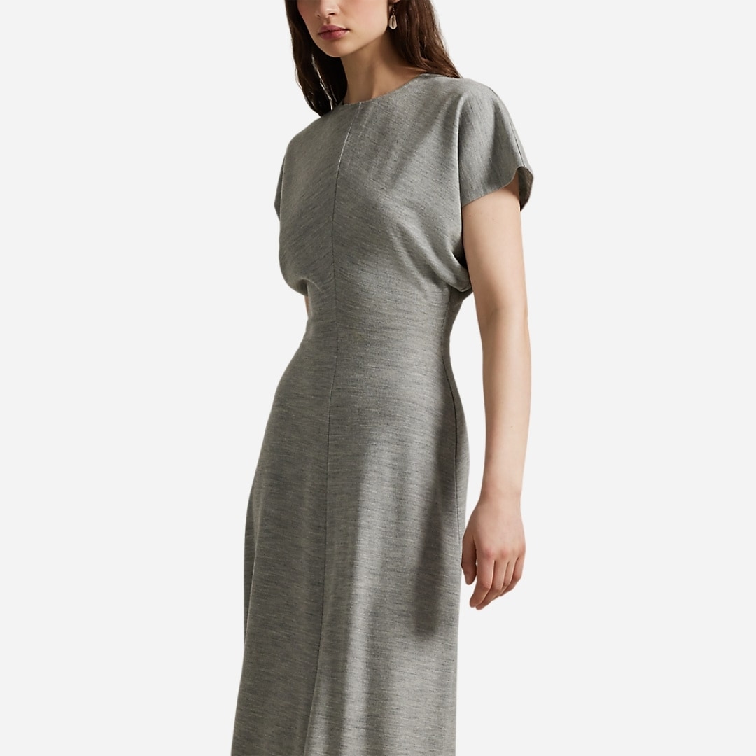 Wool-Blend Dolman Dress - Light Smoke Heather