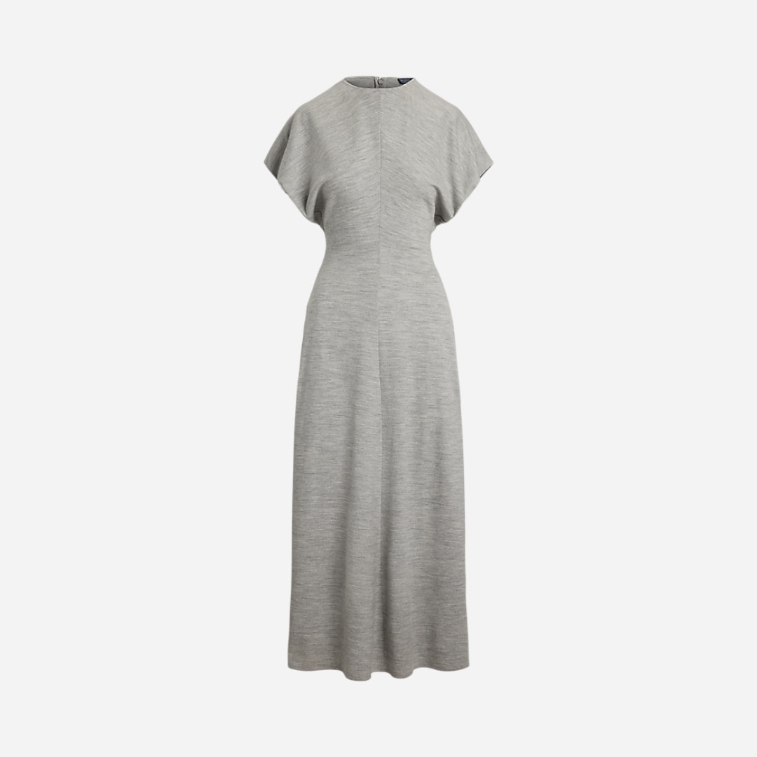 Wool-Blend Dolman Dress - Light Smoke Heather
