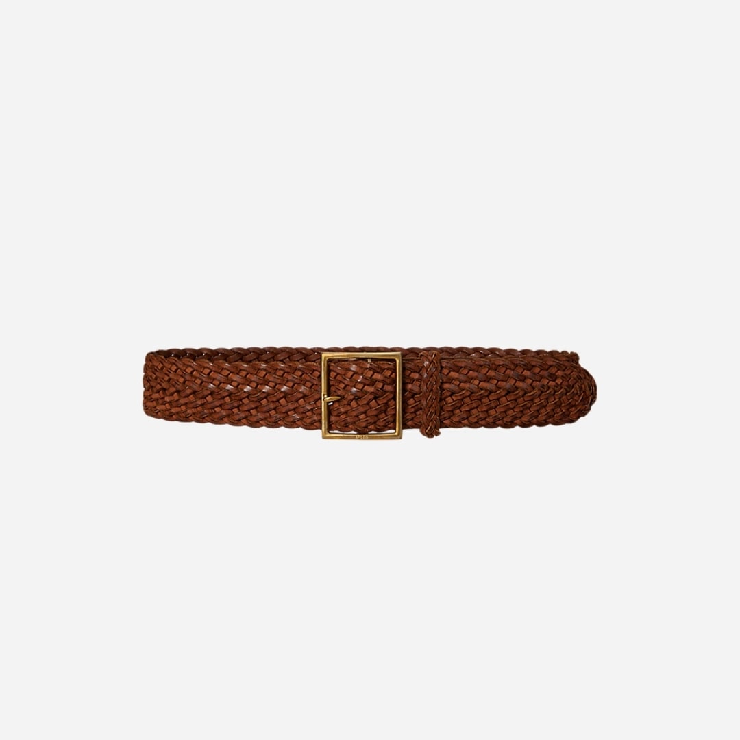 Braided Leather Belt - Cuoio