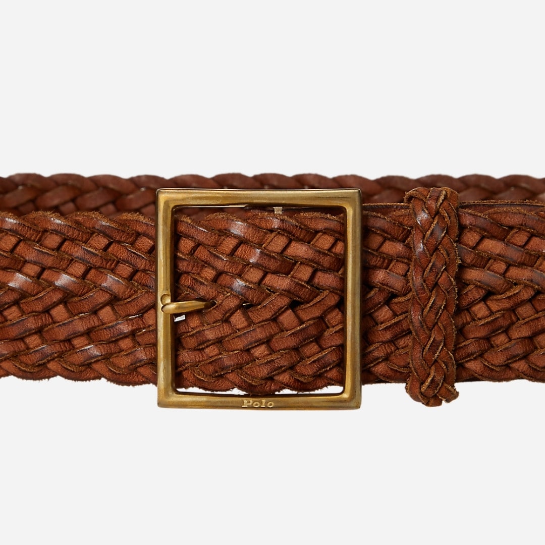 Braided Leather Belt - Cuoio