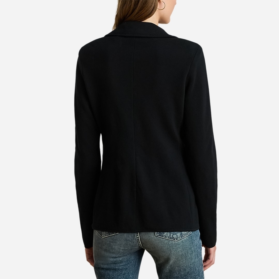 Cotton-Blend Sweater Blazer - Black