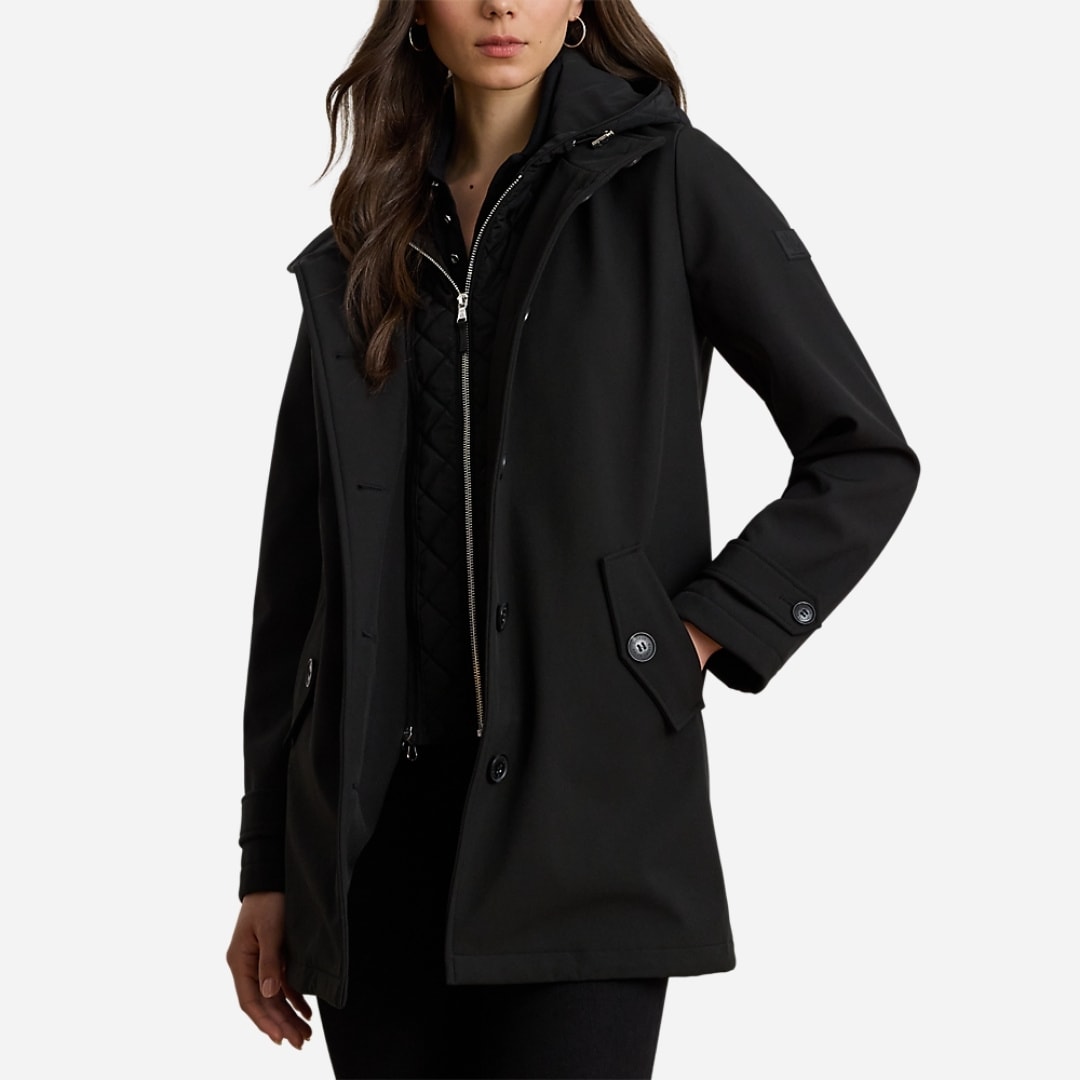 Hooded Quilted Vestee Jacket - Black