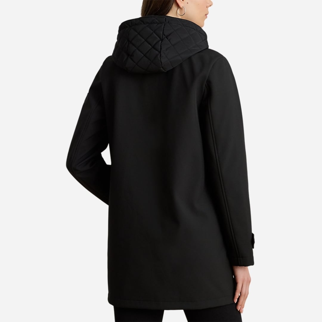 Hooded Quilted Vestee Jacket - Black