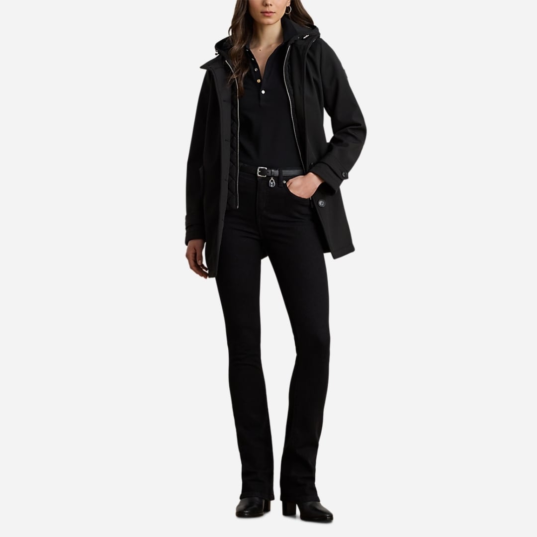 Hooded Quilted Vestee Jacket - Black