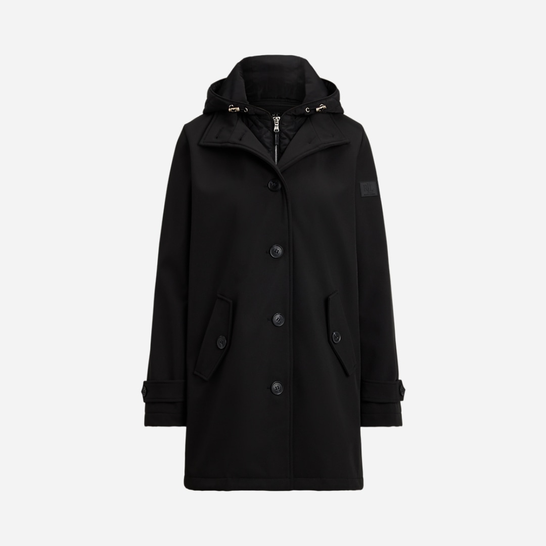 Hooded Quilted Vestee Jacket - Black