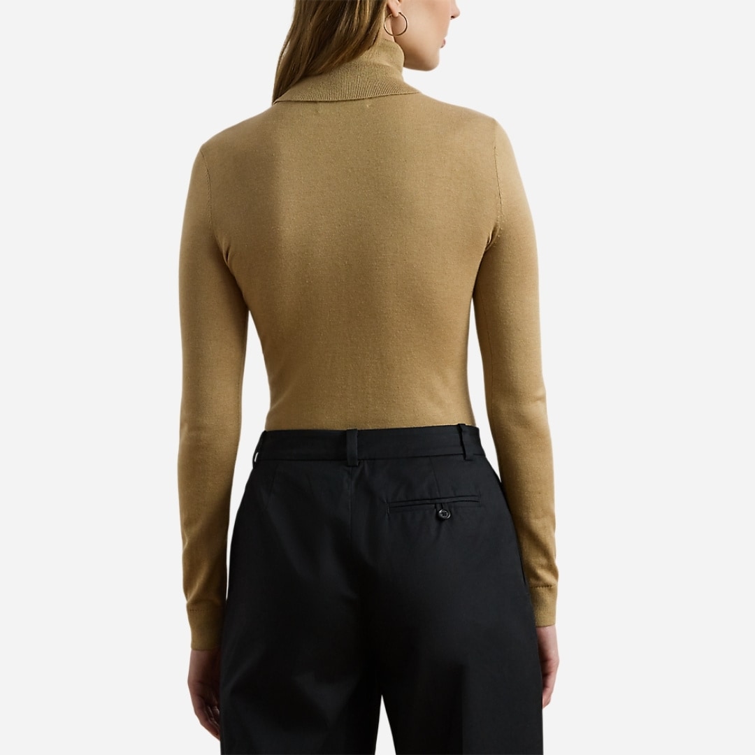 Silk-Blend Turtleneck Sweater - Birch Tan