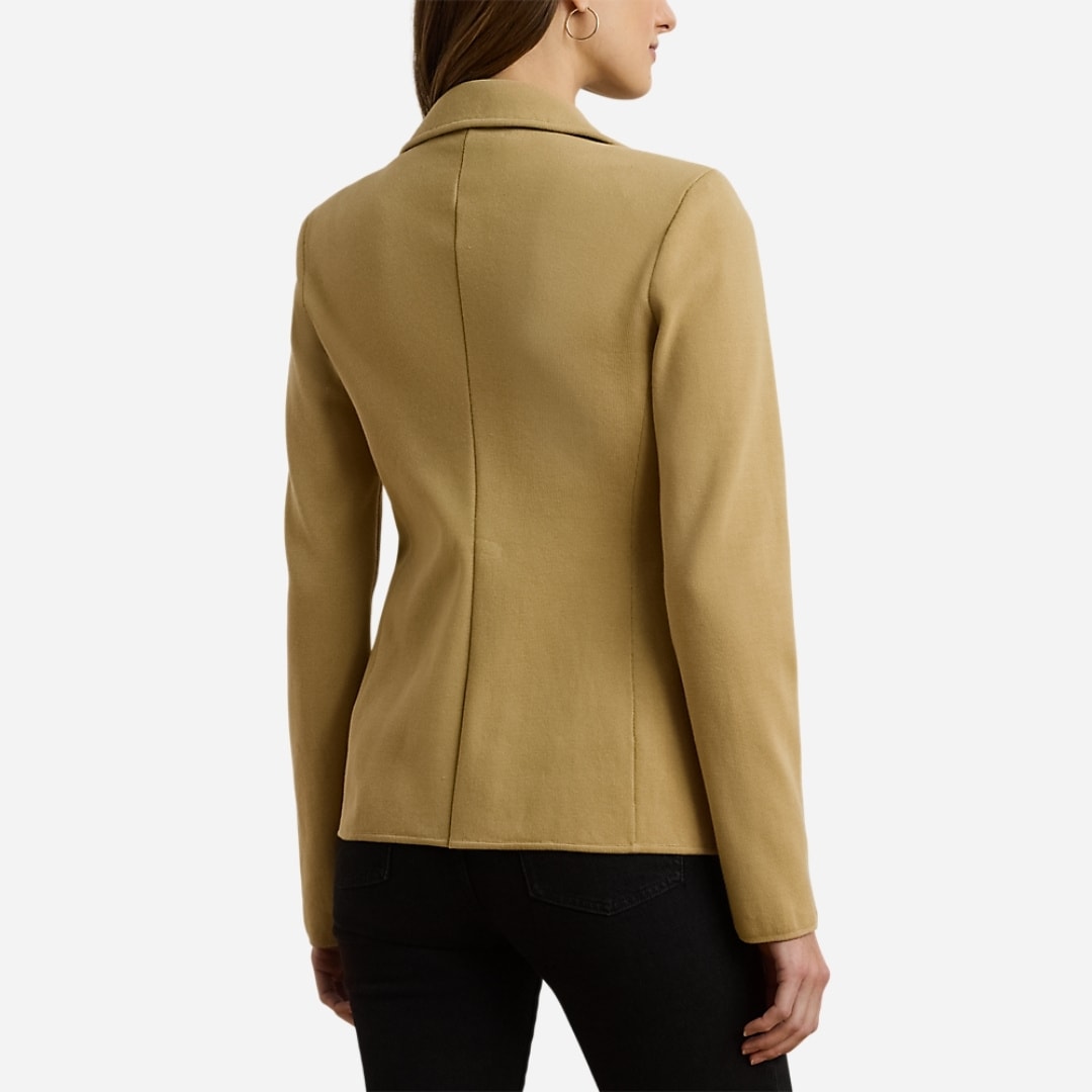 Cotton-Blend Sweater Blazer - Birch Tan