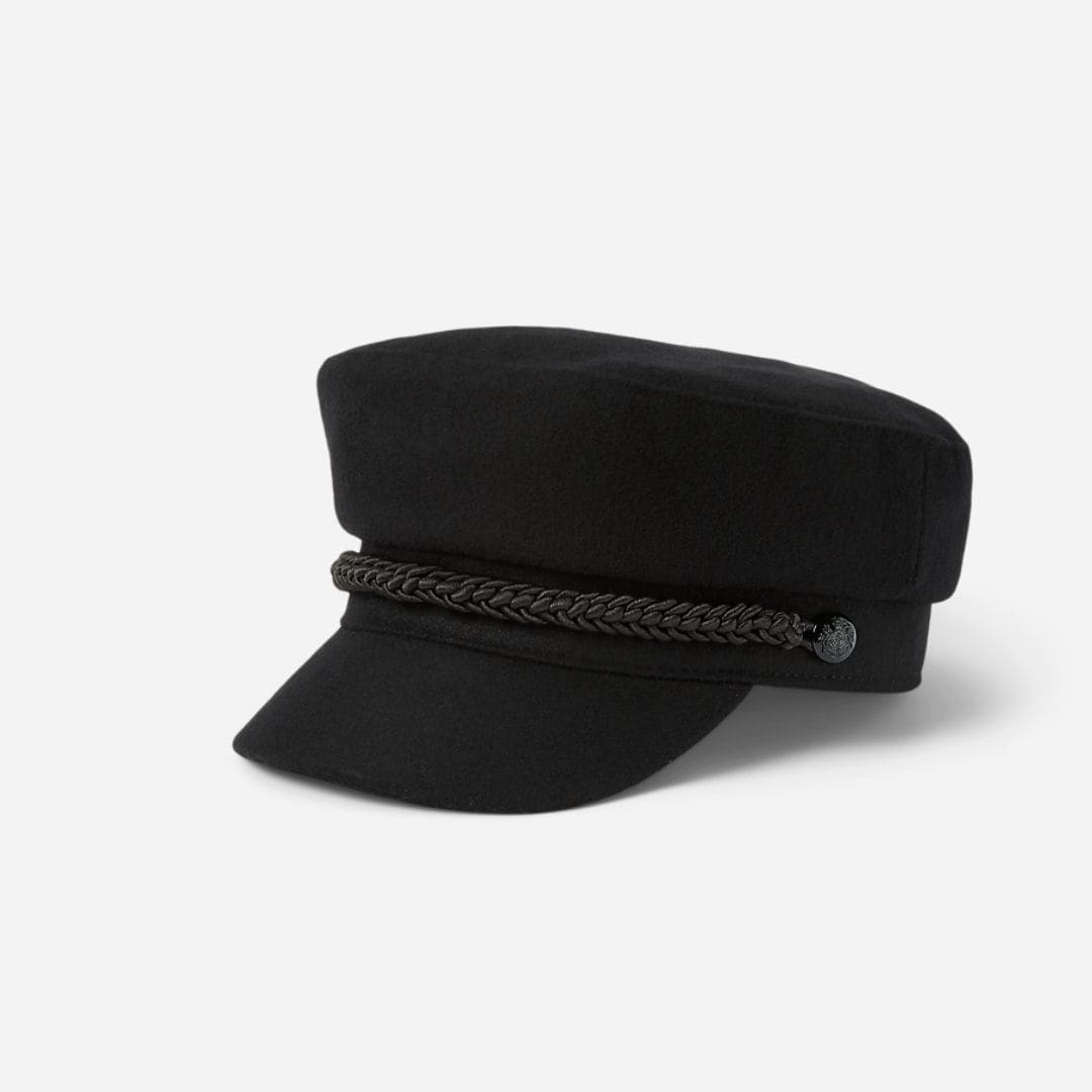 Wool-Blend Fisherman Cap - Black
