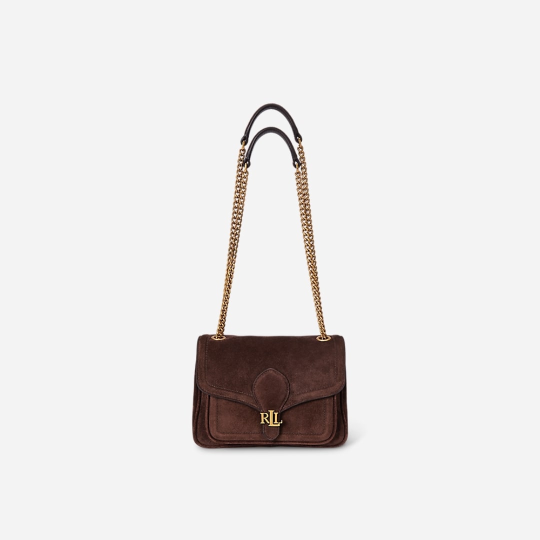 Suede Small Bradley Convertible Bag - Dark Hickory