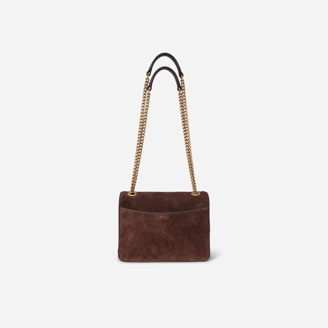 Suede Small Bradley Convertible Bag - Dark Hickory