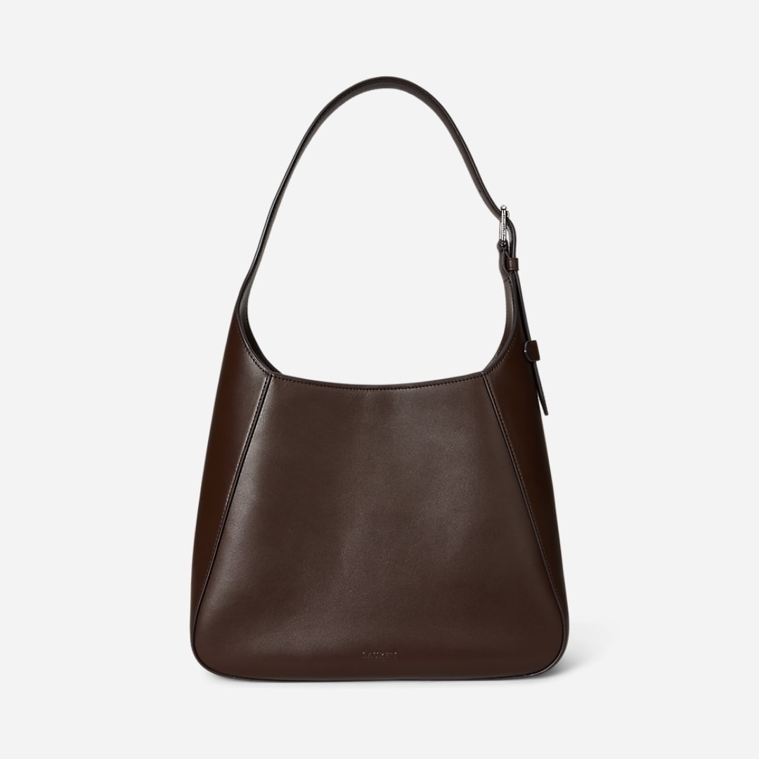 Leather Large Tanner Shoulder Bag - Dark Hickory