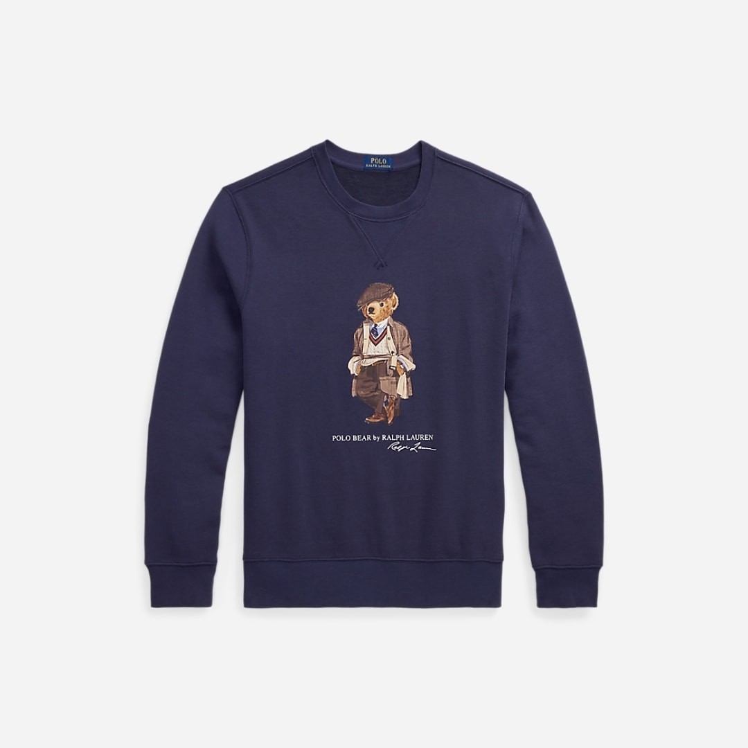 Polo Bear Fleece Sweatshirt - Faded Blue Hrtg Bear