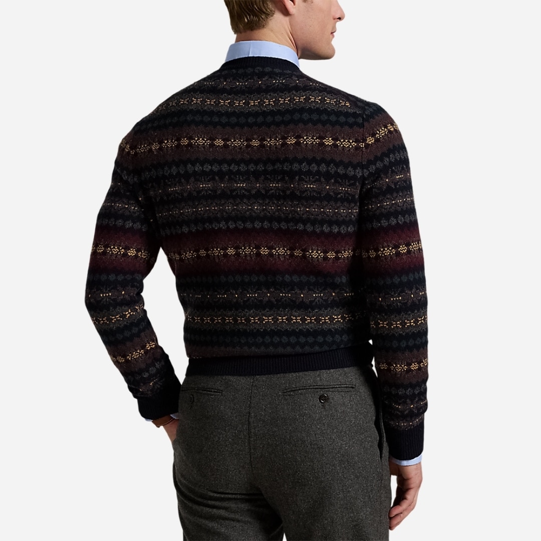 Fair Isle Wool Sweater - Navy Combo