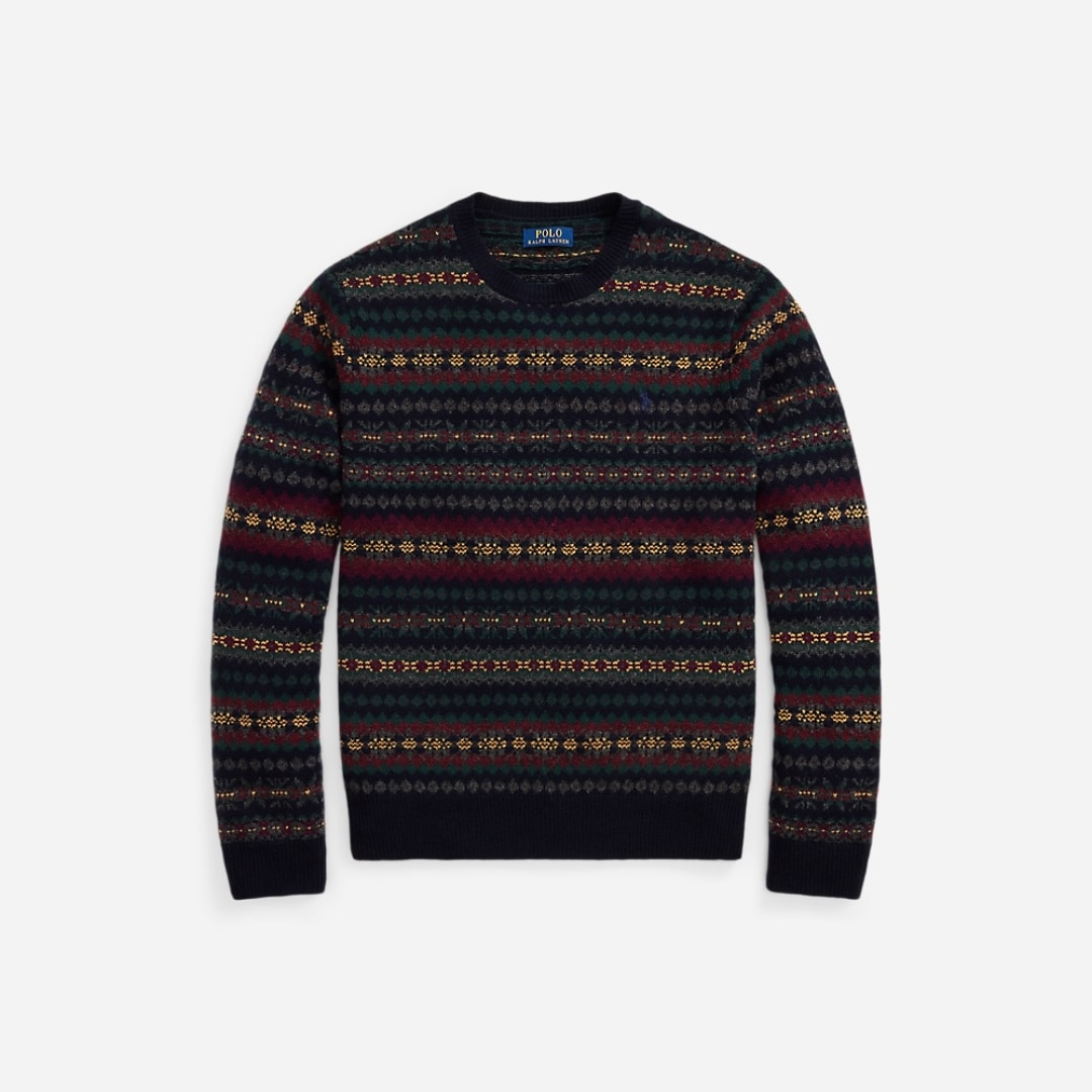 Fair Isle Wool Sweater - Navy Combo
