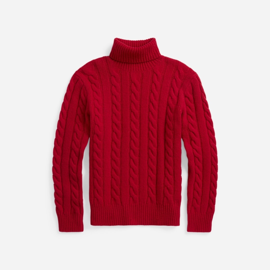 Cable-Knit Wool-Cashmere Sweater - Park Ave Red