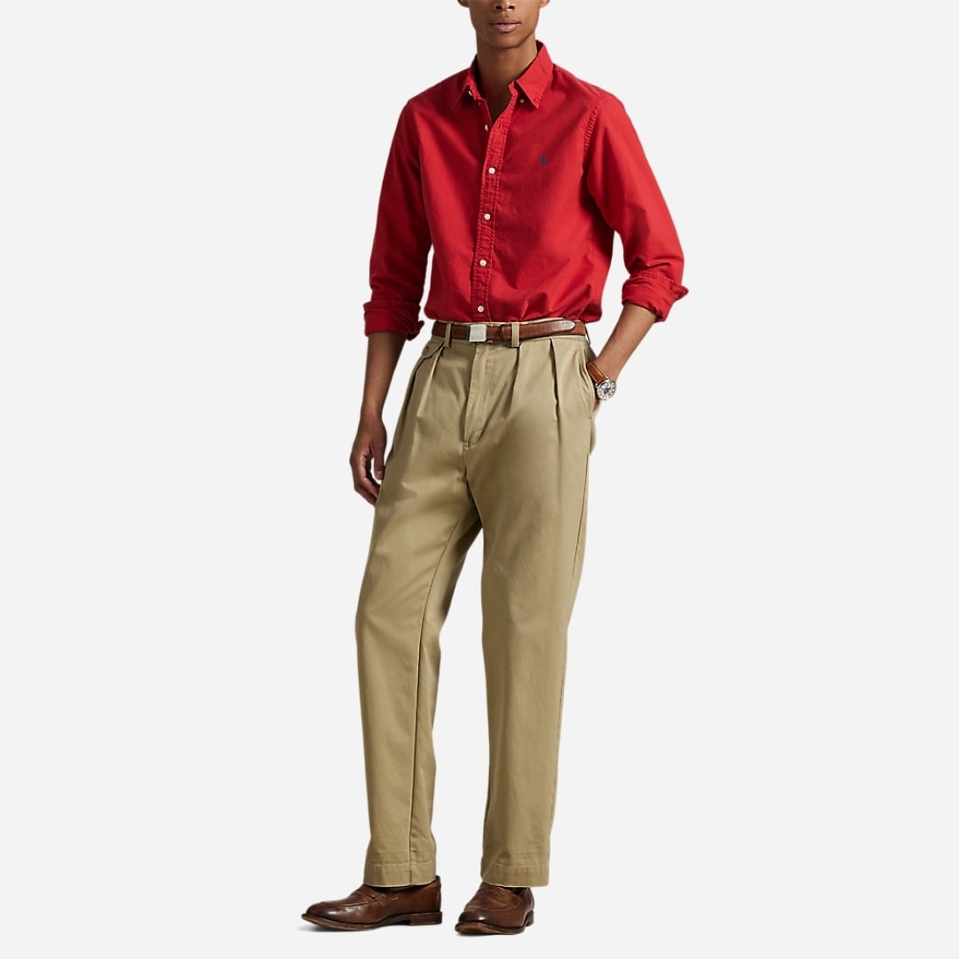 Custom Fit Garment-Dyed Oxford Shirt - New Brick