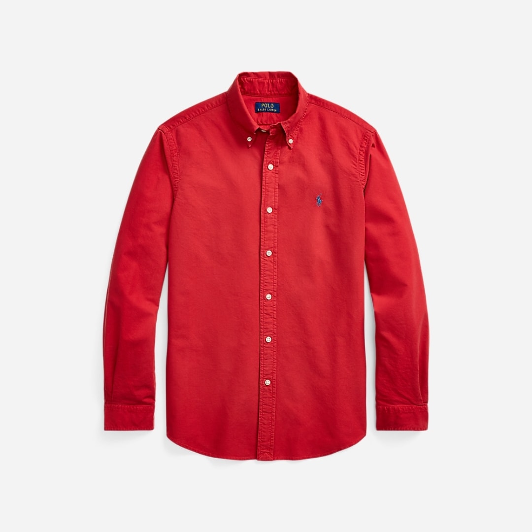 Custom Fit Garment-Dyed Oxford Shirt - New Brick