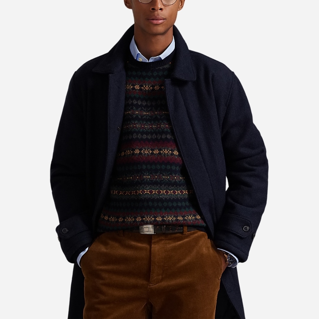 The Langdon Wool Walking Coat - Collection Navy