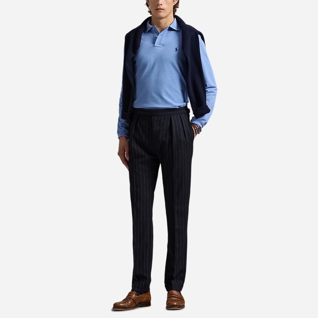 Custom Slim Fit Mesh Polo Shirt - Soft Royal Heather