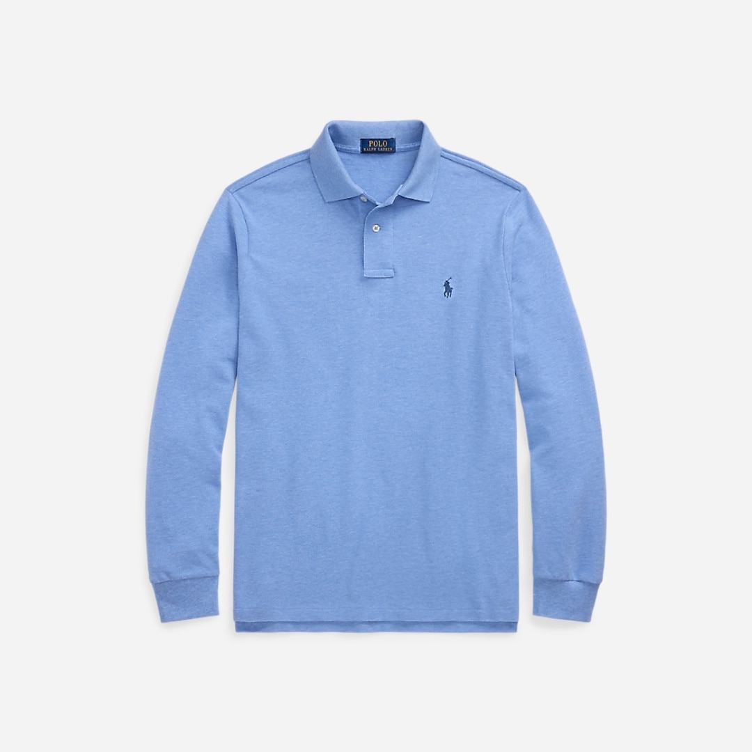 Custom Slim Fit Mesh Polo Shirt - Soft Royal Heather