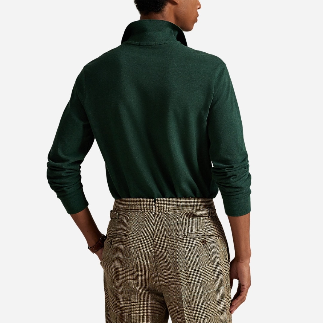 Custom Slim Fit Mesh Polo Shirt - Scotch Pine Heather