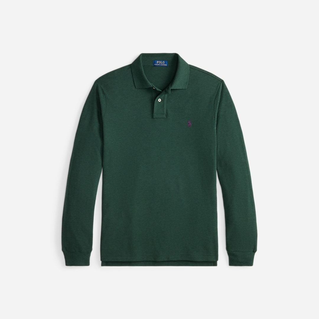 Custom Slim Fit Mesh Polo Shirt - Scotch Pine Heather