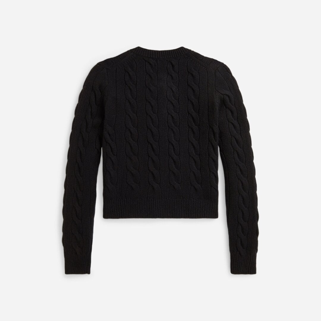 Cable Wool-Cashmere Cardigan - Polo Black