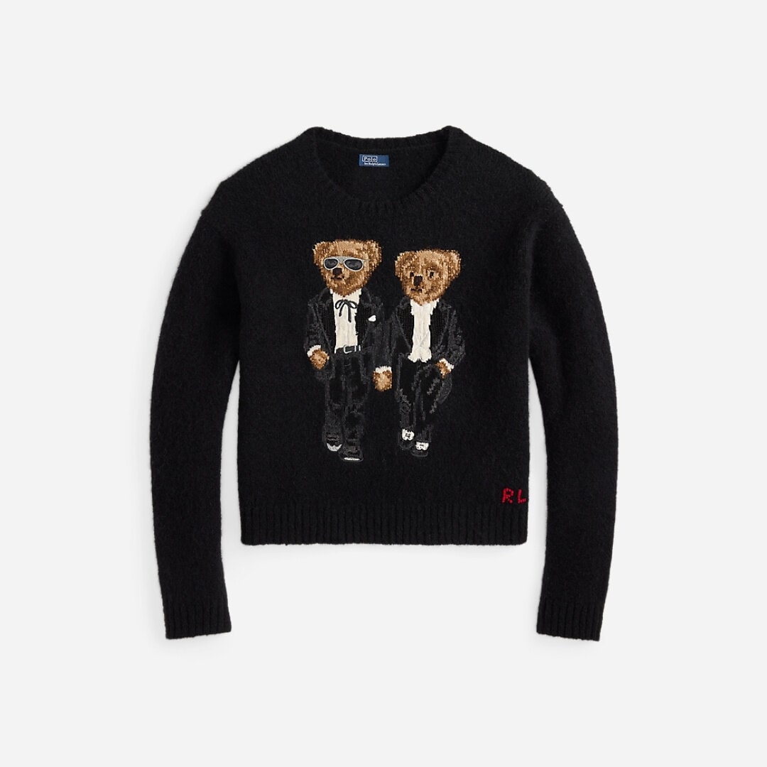 The Ralph & Ricky Tuxedo Bear Sweater - Polo Black Multi