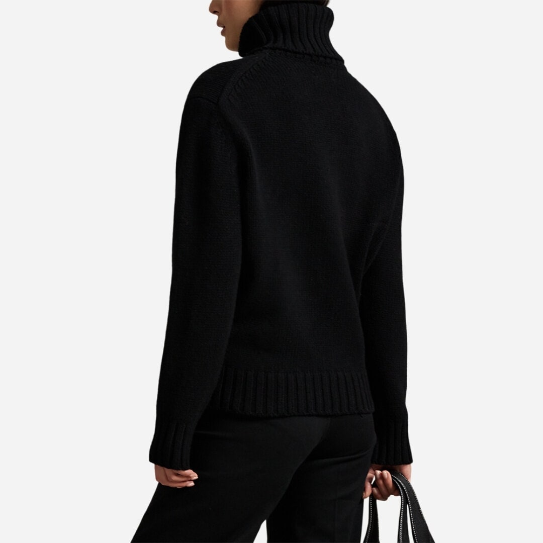 Big Pony Wool Turtleneck Sweater - Polo  Black/Authentic Cream