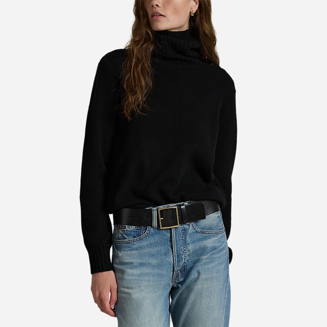 Wool Turtleneck Sweater - Polo Black