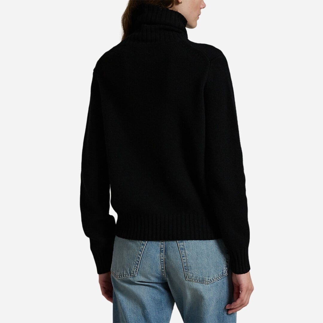 Wool Turtleneck Sweater - Polo Black