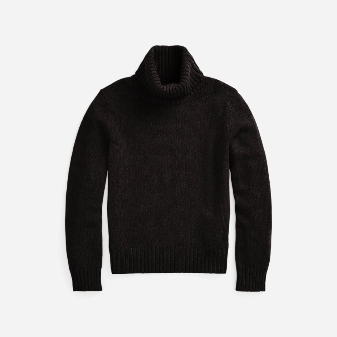 Wool Turtleneck Sweater - Polo Black