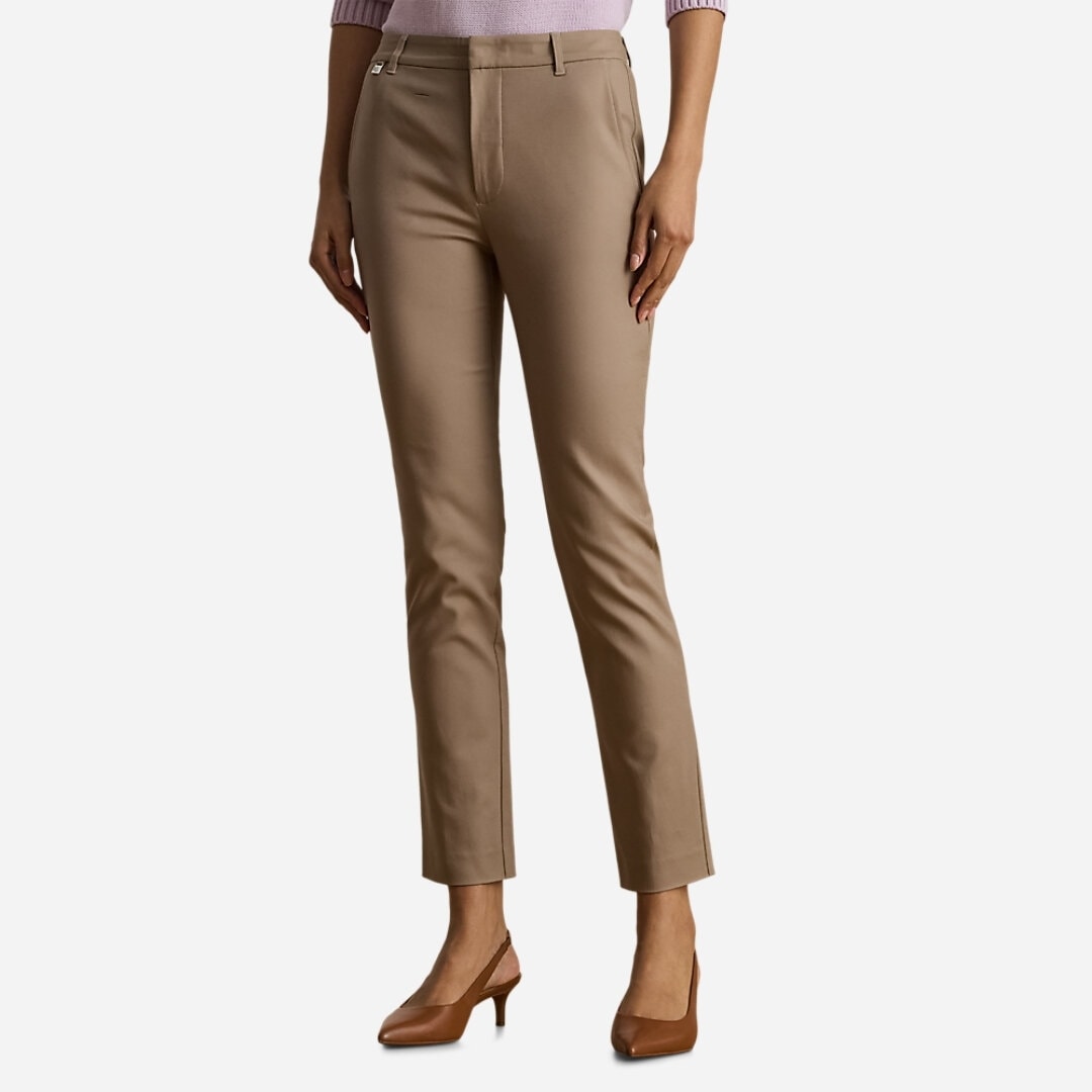 Double-Faced Stretch Cotton Pant - Taupe Brown
