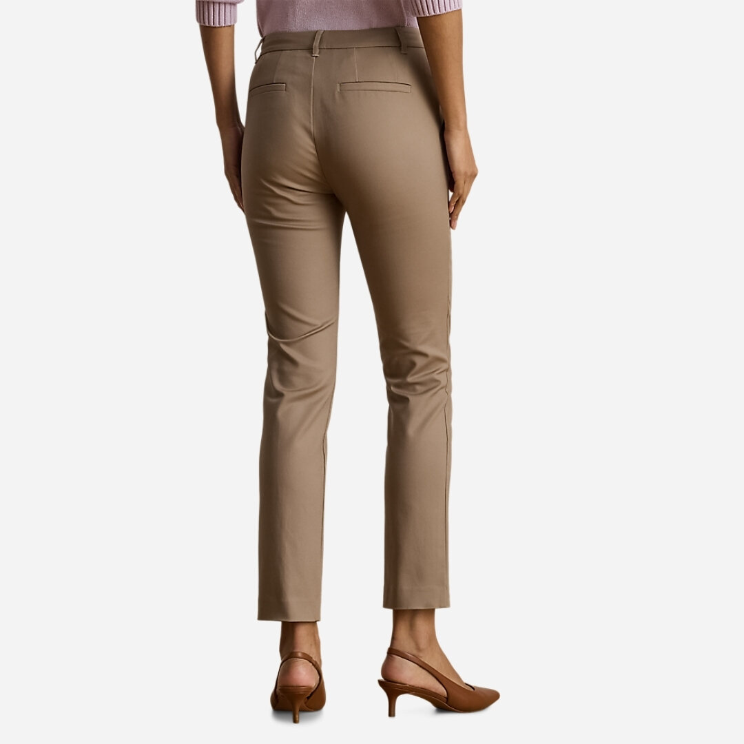 Double-Faced Stretch Cotton Pant - Taupe Brown
