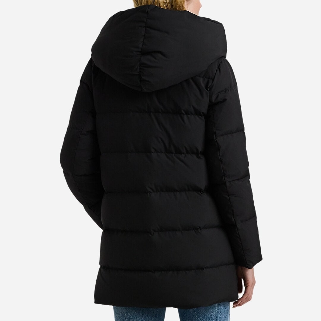 Hooded Down Coat - Black