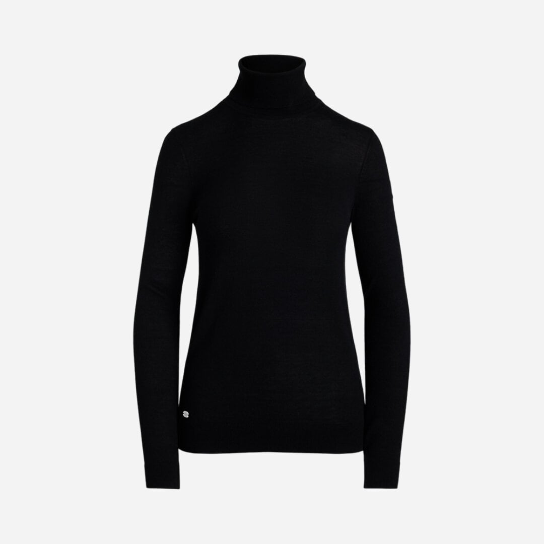 Silk-Blend Turtleneck Sweater - Black