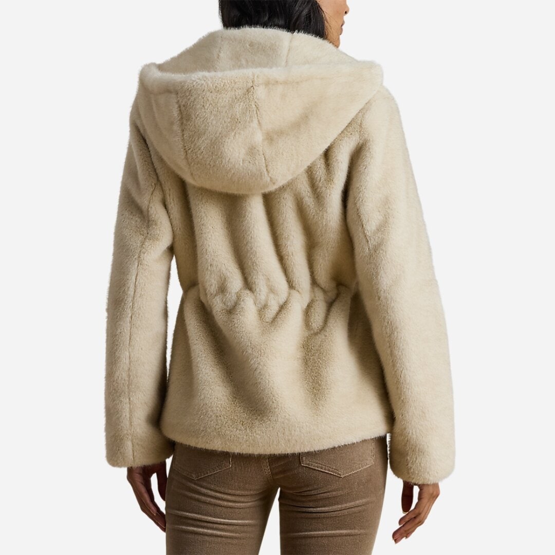 Hooded Faux-Fur Anorak - Cream