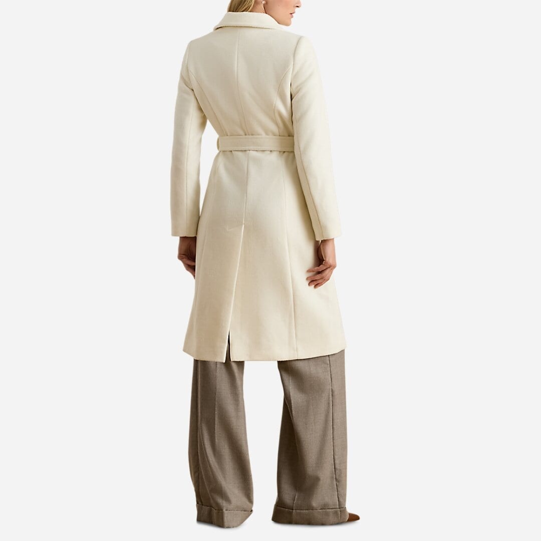 Belted Wool-Blend Wrap Coat - Moda Cream