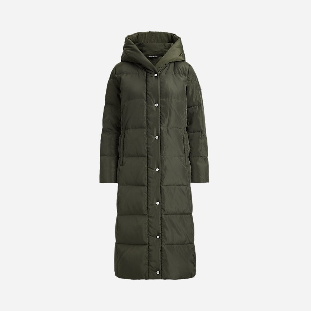 Hooded Channel-Quilted Down Puffer Coat - Litchfield Loden