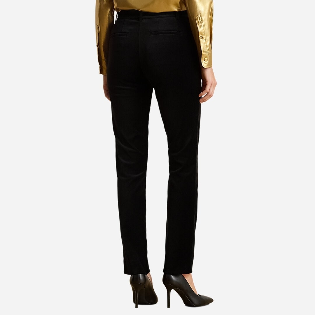 Stretch Velvet Cropped Pant - Black Velvet