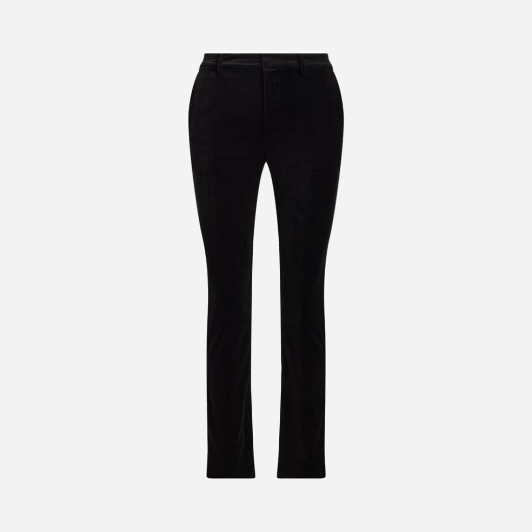 Stretch Velvet Cropped Pant - Black Velvet
