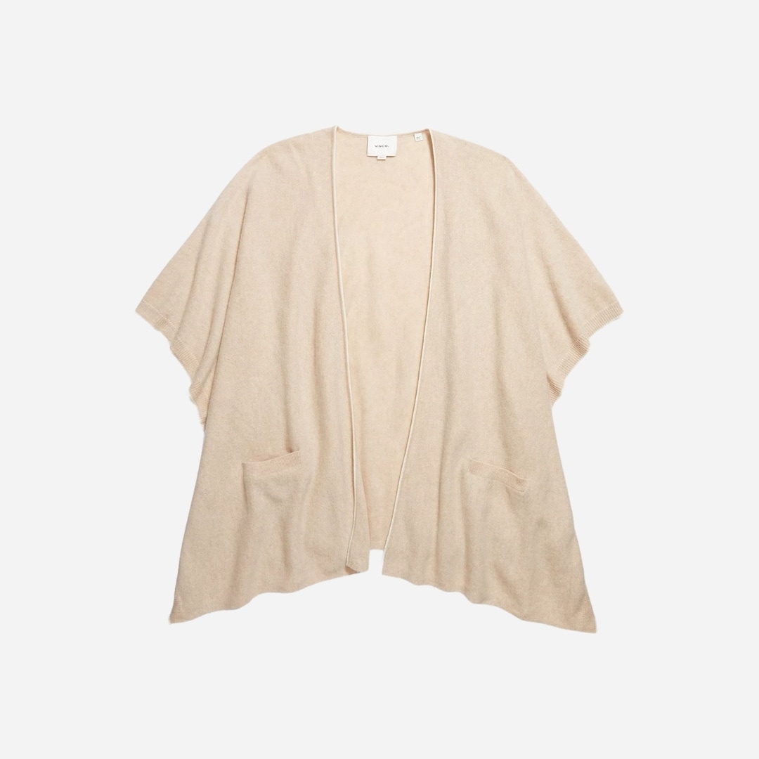 Tipped Jersey-Knit Cashmere Cape - Oak