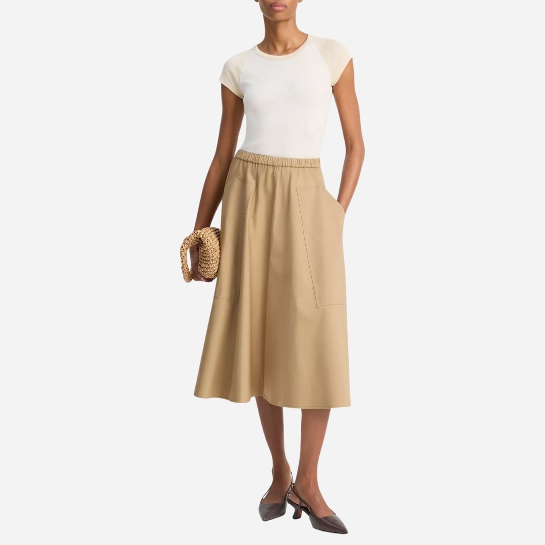 Cotton Full Skirt - Dark Barley