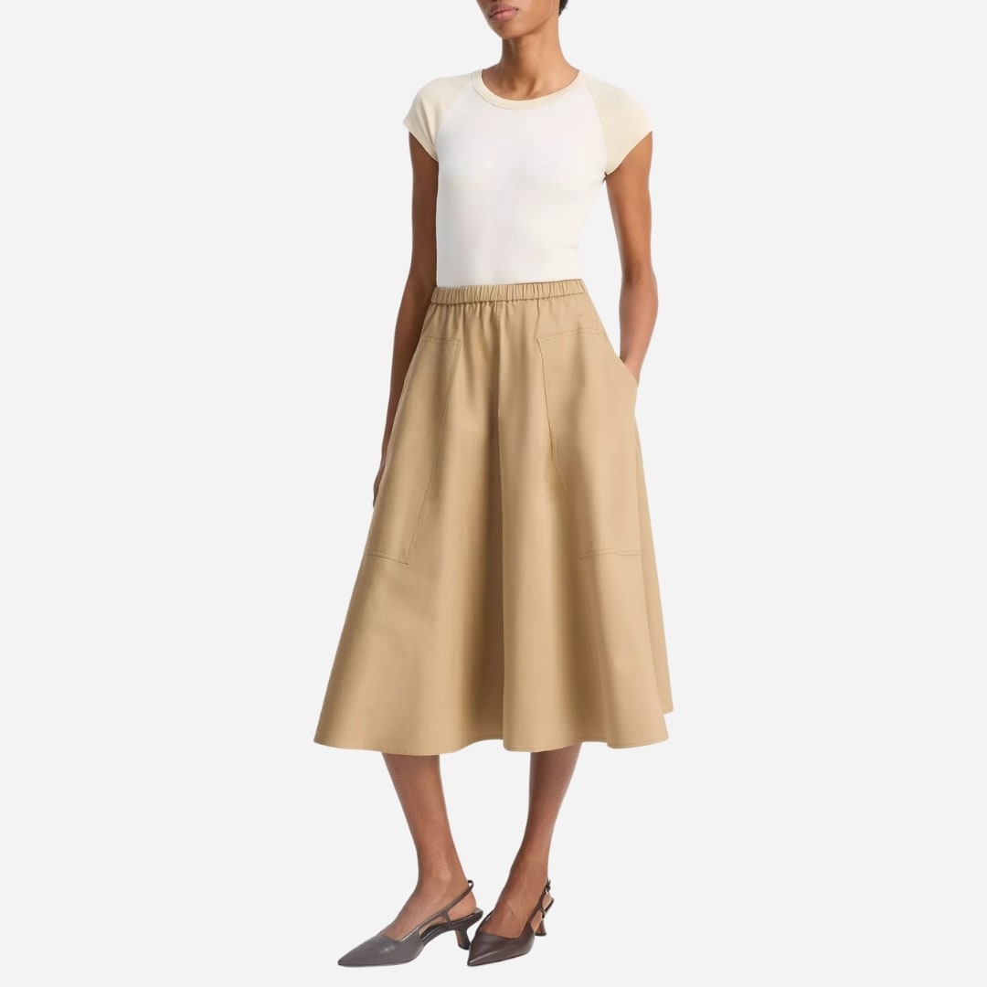 Cotton Full Skirt - Dark Barley