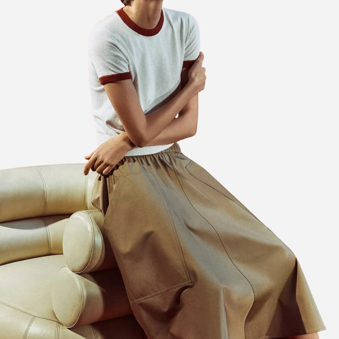 Cotton Full Skirt - Dark Barley